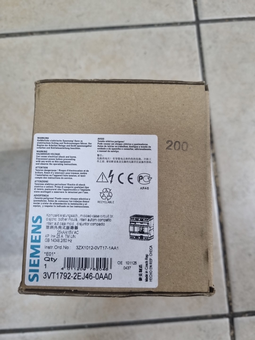 Siemens 3VT1792-2EJ46-0AA0 circuit breaker
