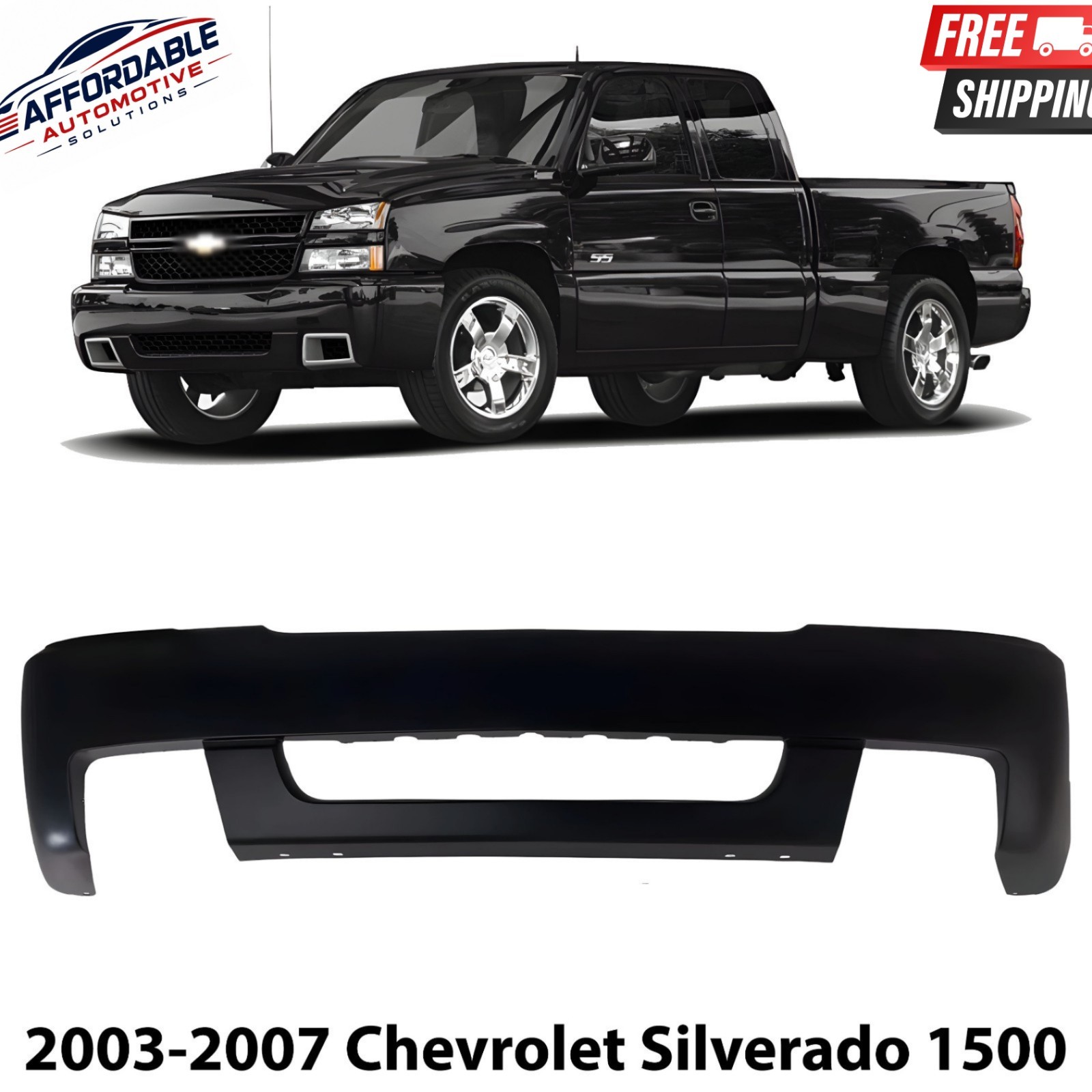 Front Bumper Cover Primed Plastic For 2003-2007 Chevrolet Silverado 1500