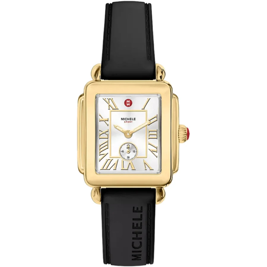 New Michele Deco Sport 31mm Silver Dial Silicone Women's Watch MWW06H000010
