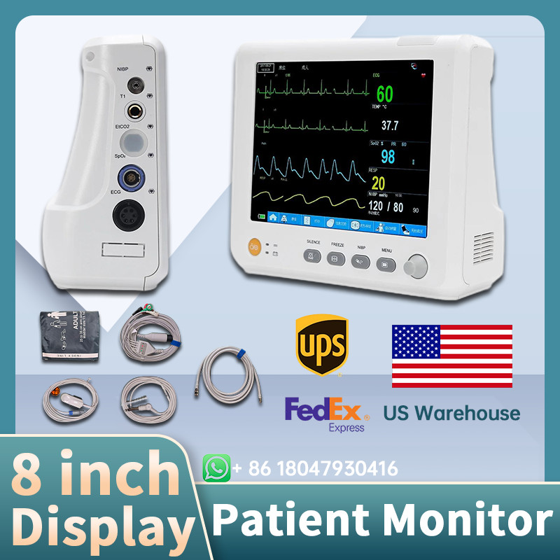 8-inch Portable Patient Monitor Multi-parameter Vital signs monitor US Warehouse