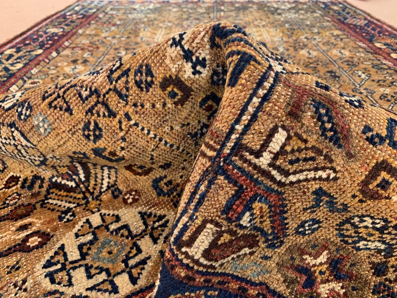 COLLECTORS' PIECE Stunning Antique A Rare Kazak Natural Vegi Caucasian Carpet