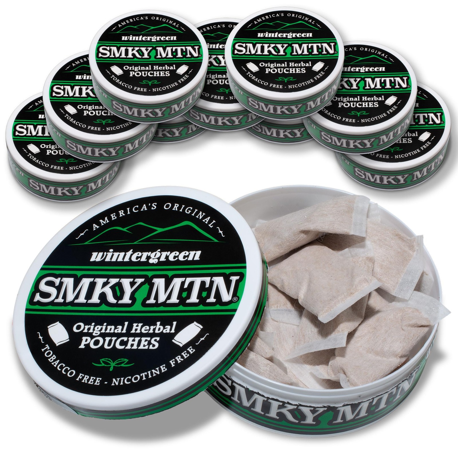 Smokey Mountain Original Herbal Pouches - Wintergreen - 15 Per Can 5396410 Smokey Mountain Original Herbal Pouches - Wintergreen - 15 Per Can 5396410