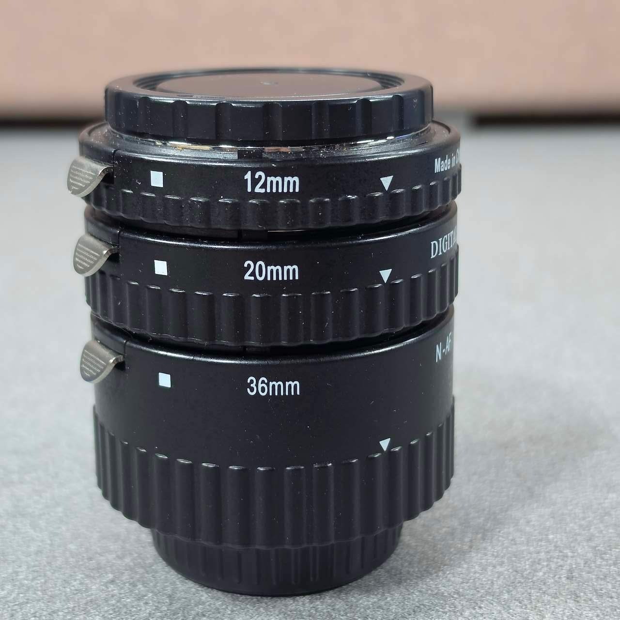 Meike Extension Tube Set Nikon AF 12mm 20mm 36mm Black Excellent DG Macro Rings
