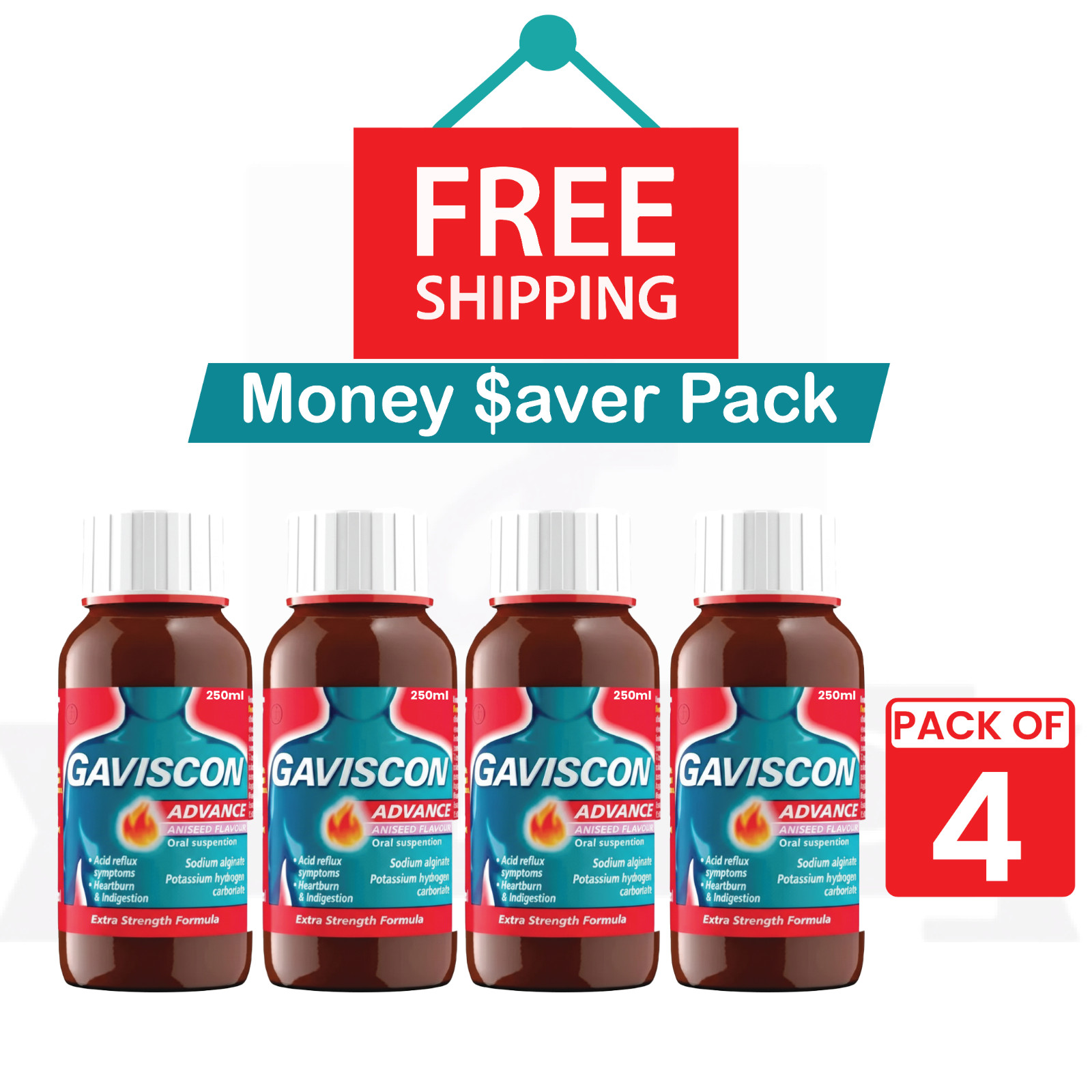 Gav-I$Con Advance Ani$Eed (250ml)-PACK OF 4 - EXP - (02/2027)