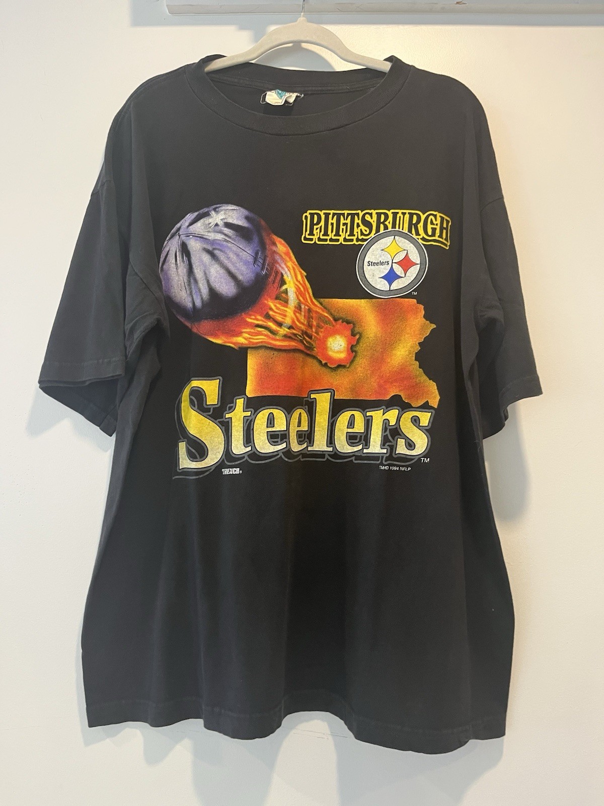 VTG 1994 Pittsburgh Steelers T-Shirt XL Salem Sportswear NFL Single Stitch USA