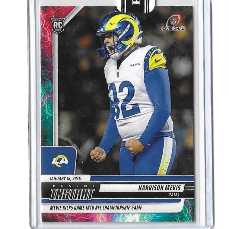 Harrison Mevis 2025 Panini Instant NFL /5 Lightning Rookie RC - Please Read