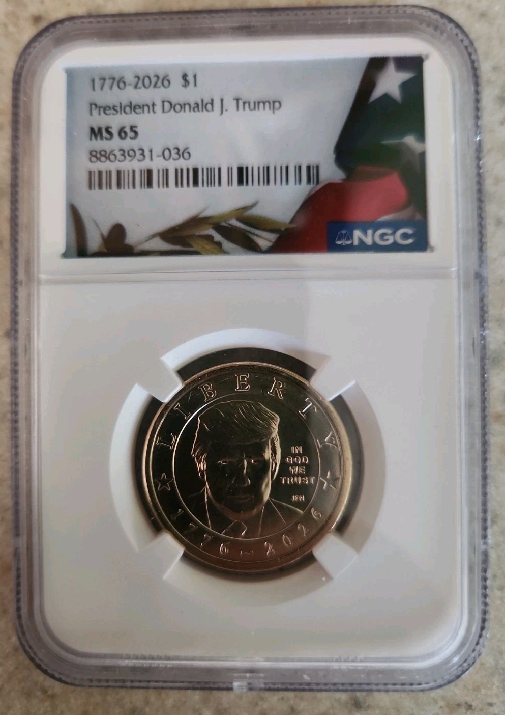 2026 $1 President Donald J. Trump Semi. Dollar NGC MS65