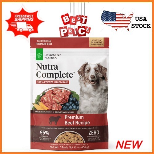 Ultimate Pet Nutrition Nutra Complete Premium Beef Freeze-Dried Raw Dog Food 16 