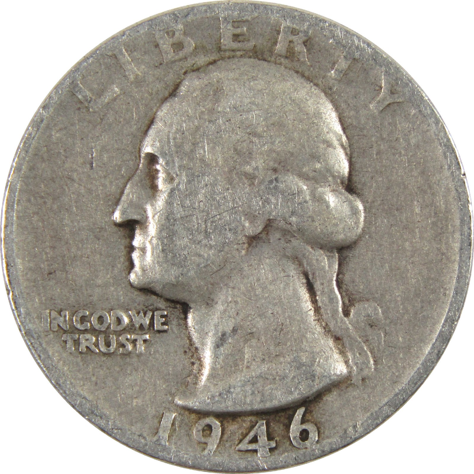 1946 S Washington Silver Quarter Circulated 25c Coin Collectible