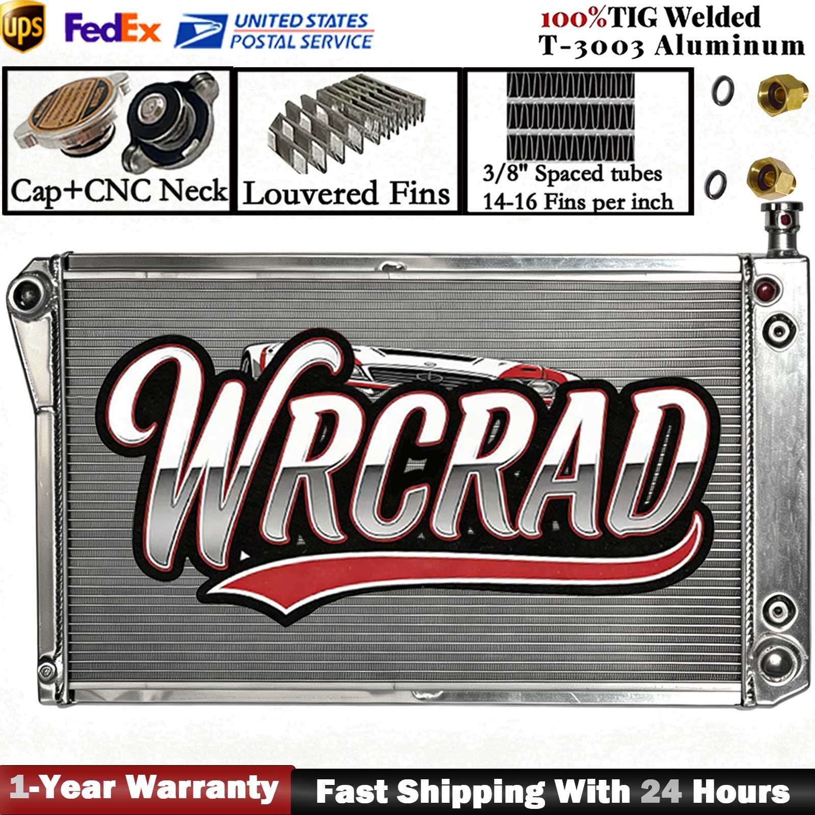Aluminum Radiator For 1988-1999 Chevy GMC C/K 1500 2500 3500 4.3L-5.7L Pickup