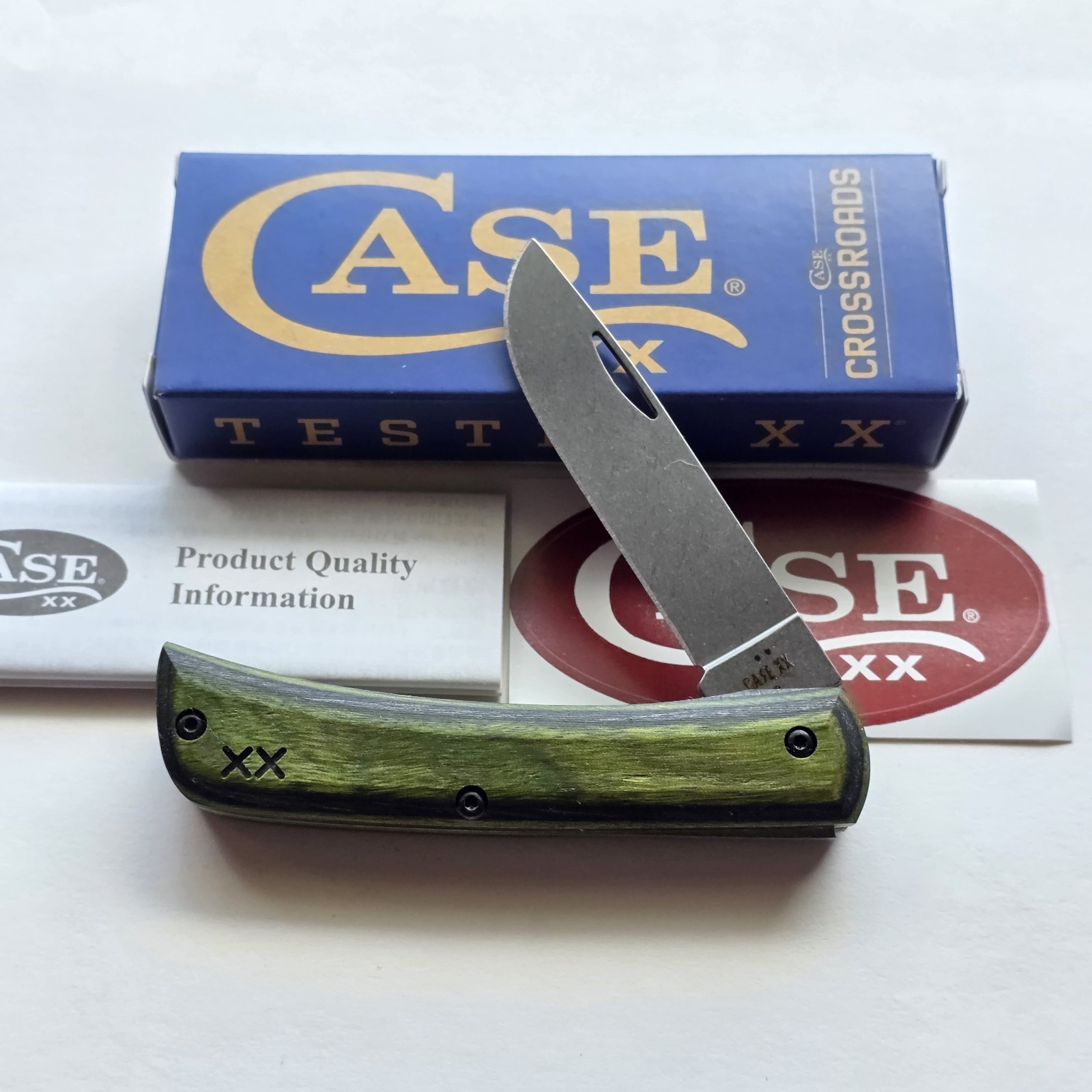 ​Case XX Green Hornet Dymalux Sod Buster Jr Crossroads Knife S35VN XR7137 New