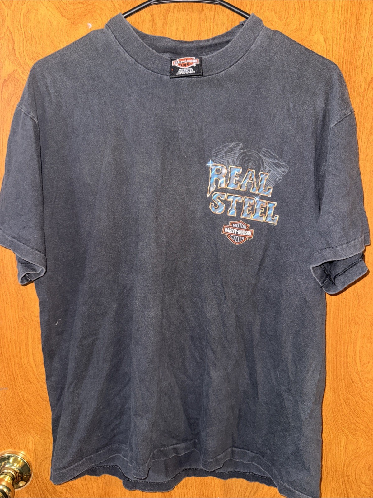Vintage Single Stitch Harley-Davidson REAL STEEL MADE IN THE LG USA Sold As Is 