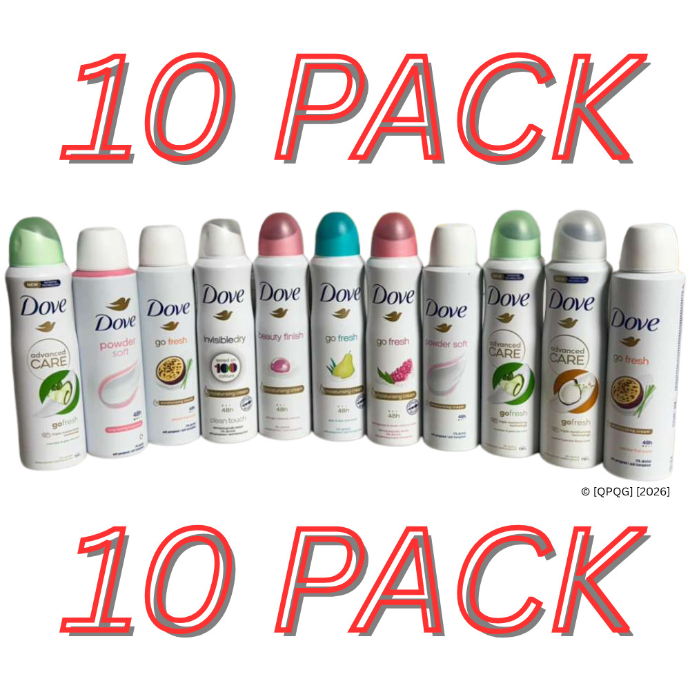 Dove 10PK Women’s Deodorant Spray 150ml Assorted Antiperspirant Dove 10PK Women’s Deodorant Spray 150ml Assorted Antiperspirant