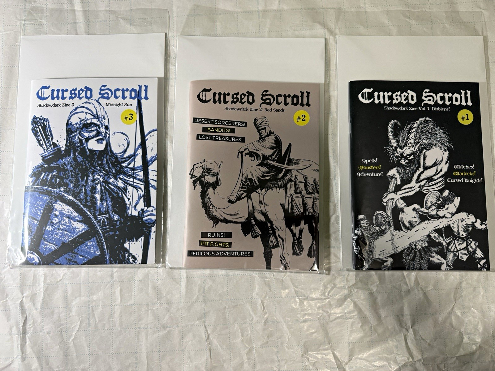 The Arcane Library Shadowdark Cursed Scroll Zines Vol. 1-3 Lot 2024 The Arcane Library Shadowdark Cursed Scroll Zines Vol. 1-3 Lot 2024