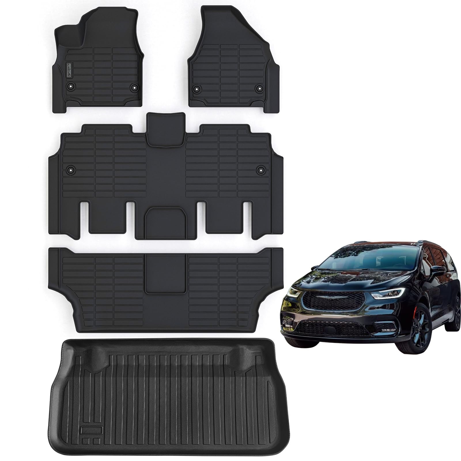 LJWAITO Floor Mats for For 2017-2025 Pacifica Gas, Mat & Trunk LJWAITO Floor Mats for For 2017-2025 Pacifica Gas, Mat & Trunk
