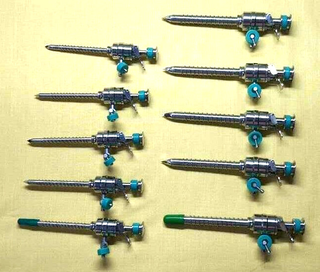 10pc Laparoscopic Spiral Trocar Cannula 5mm/10mm Endoscopy Surgical Instruments