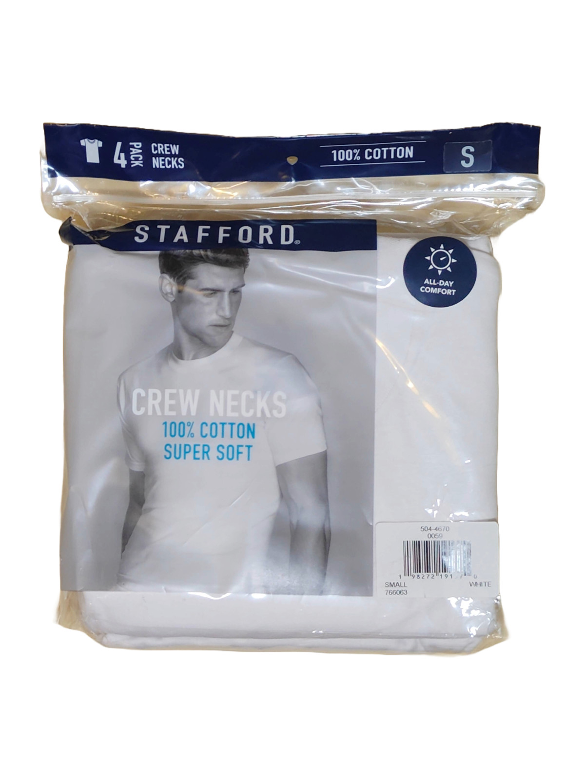 Stafford Super Soft Mens 4 Pack Short Sleeve Crew Neck T-Shirt Stafford Super Soft Mens 4 Pack Short Sleeve Crew Neck T-Shirt