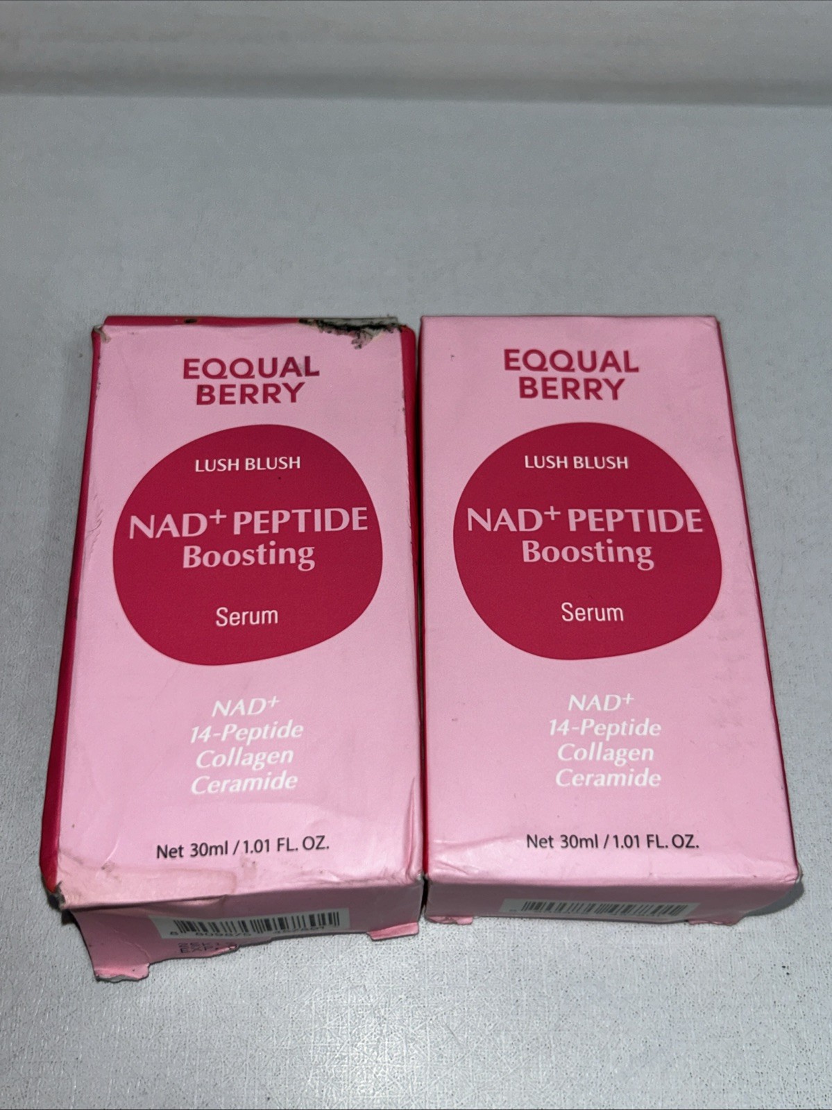 2 New EQQual Berry Lush Berry Peptide Boosting Serum 1 Fl Oz Each Damaged Box 