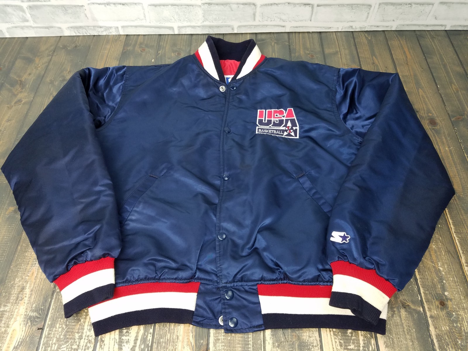 Vintage 90\'s Starter Dream Team NBA Satin Jacket Men\'s L  Made In USA Team USA