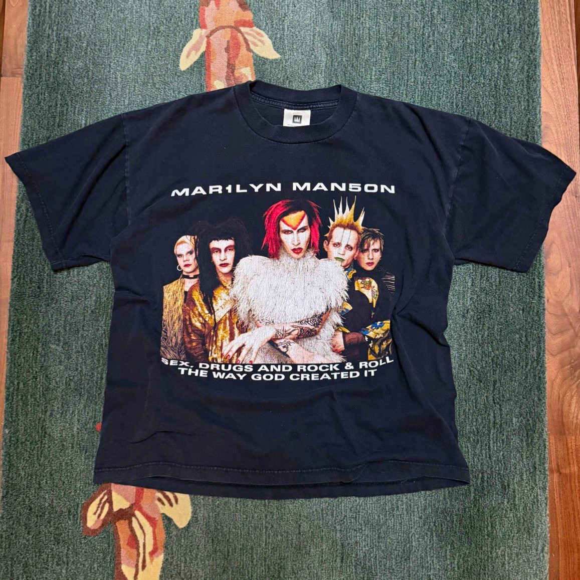 Vintage Marilyn Manson Rock Is Dead Tour 1999 Double-Sided Black Graphic Tee Vintage Marilyn Manson Rock Is Dead Tour 1999 Double-Sided Black Graphic Tee