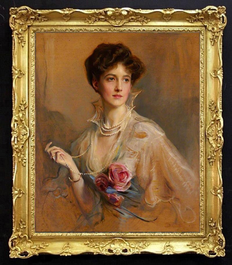 Hand Painted Classical Oil Painting Lady Portrait Art Canvas Vintage Style