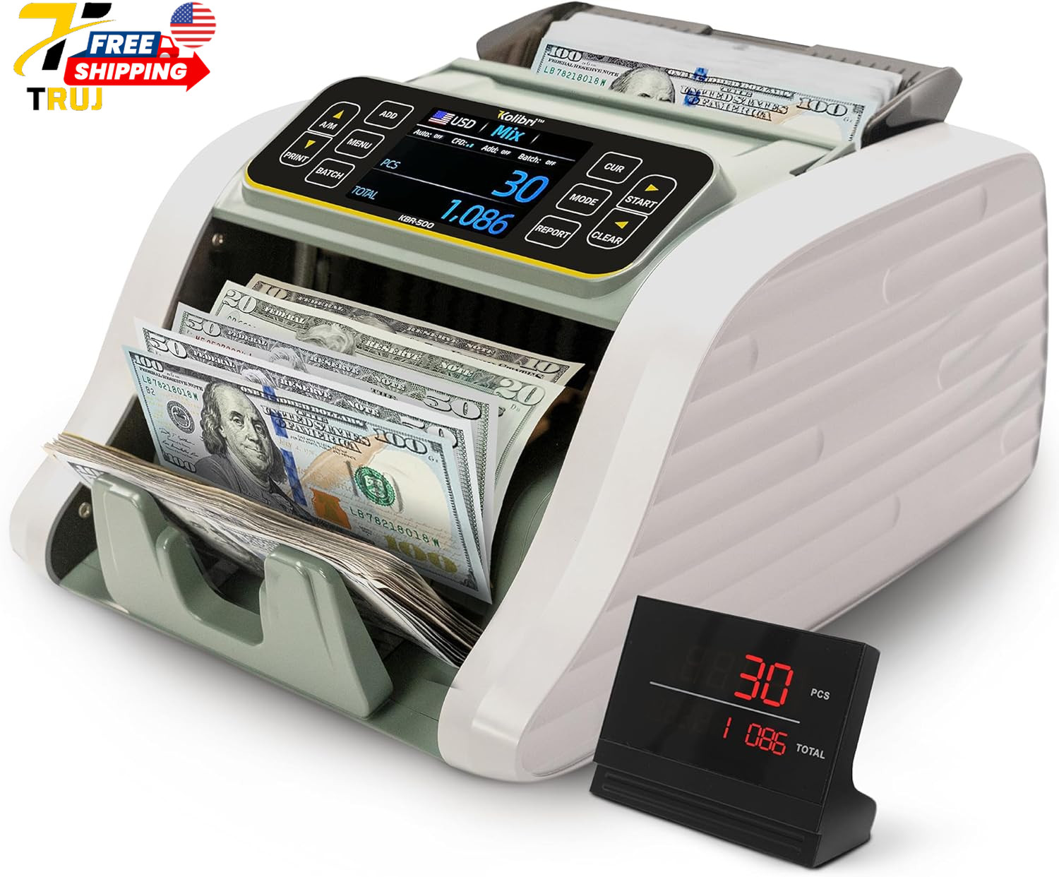 Money Counter Machine KBR-500 Mixed Denomination Business Grade w/Advanced
