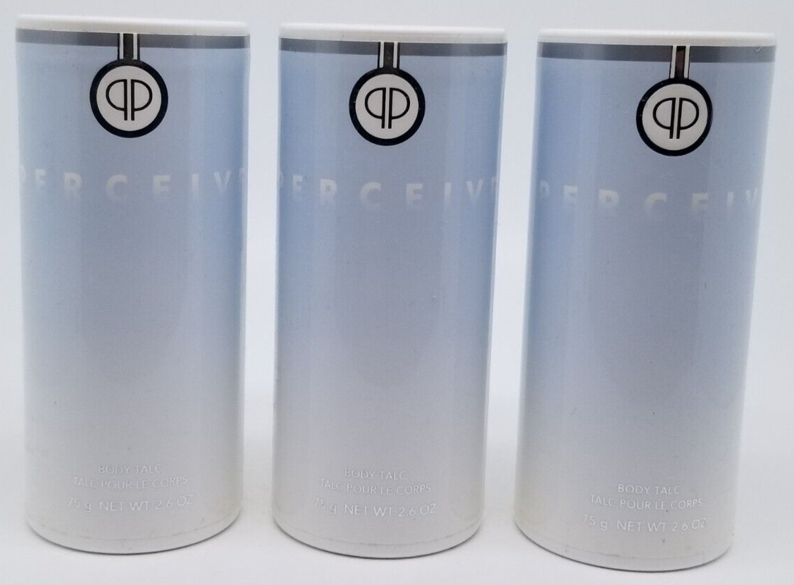 NEW Vintage Avon Lot Of 3 Perceive Women's Deodorant Body Talc Powder 1999 2.6 o
