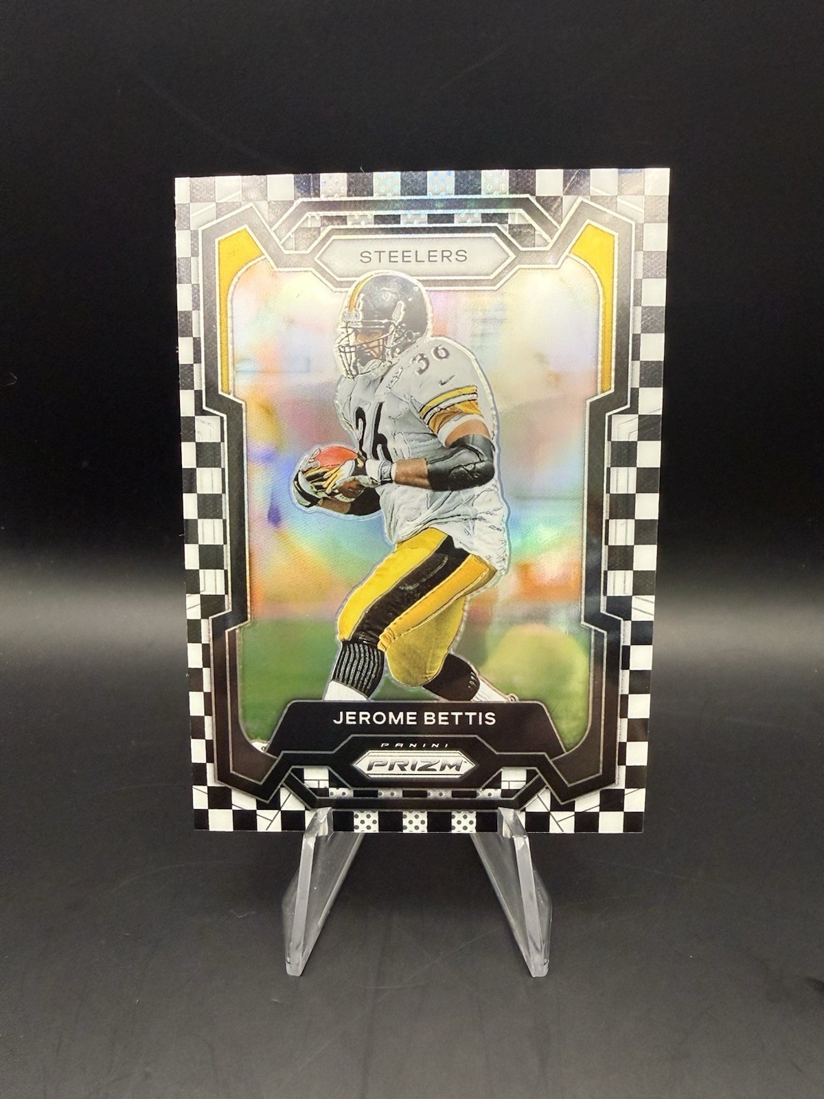 Jerome Bettis 2023 Panini Prizm - #251 SP Black & White Checker Prizm Steelers Jerome Bettis 2023 Panini Prizm - #251 SP Black & White Checker Prizm Steelers