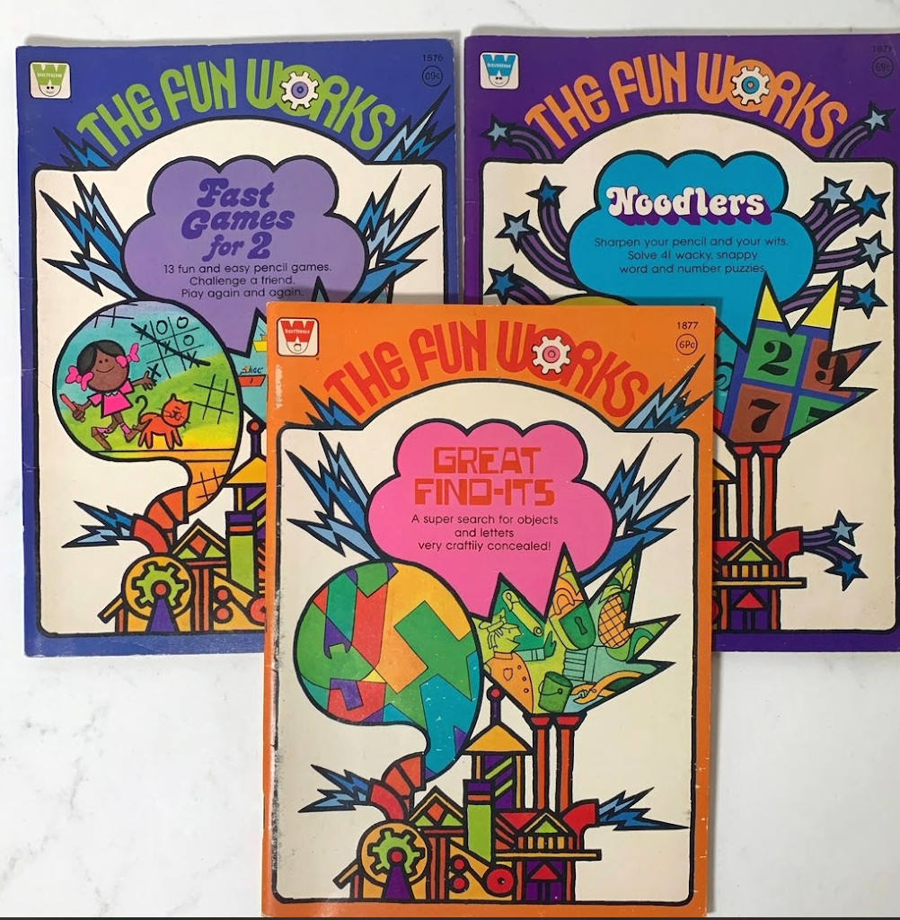 Lot 3 Vintage 1977 Whitman The Fun Works Activity Books - UNUSED NO WRITING Lot 3 Vintage 1977 Whitman The Fun Works Activity Books - UNUSED NO WRITING