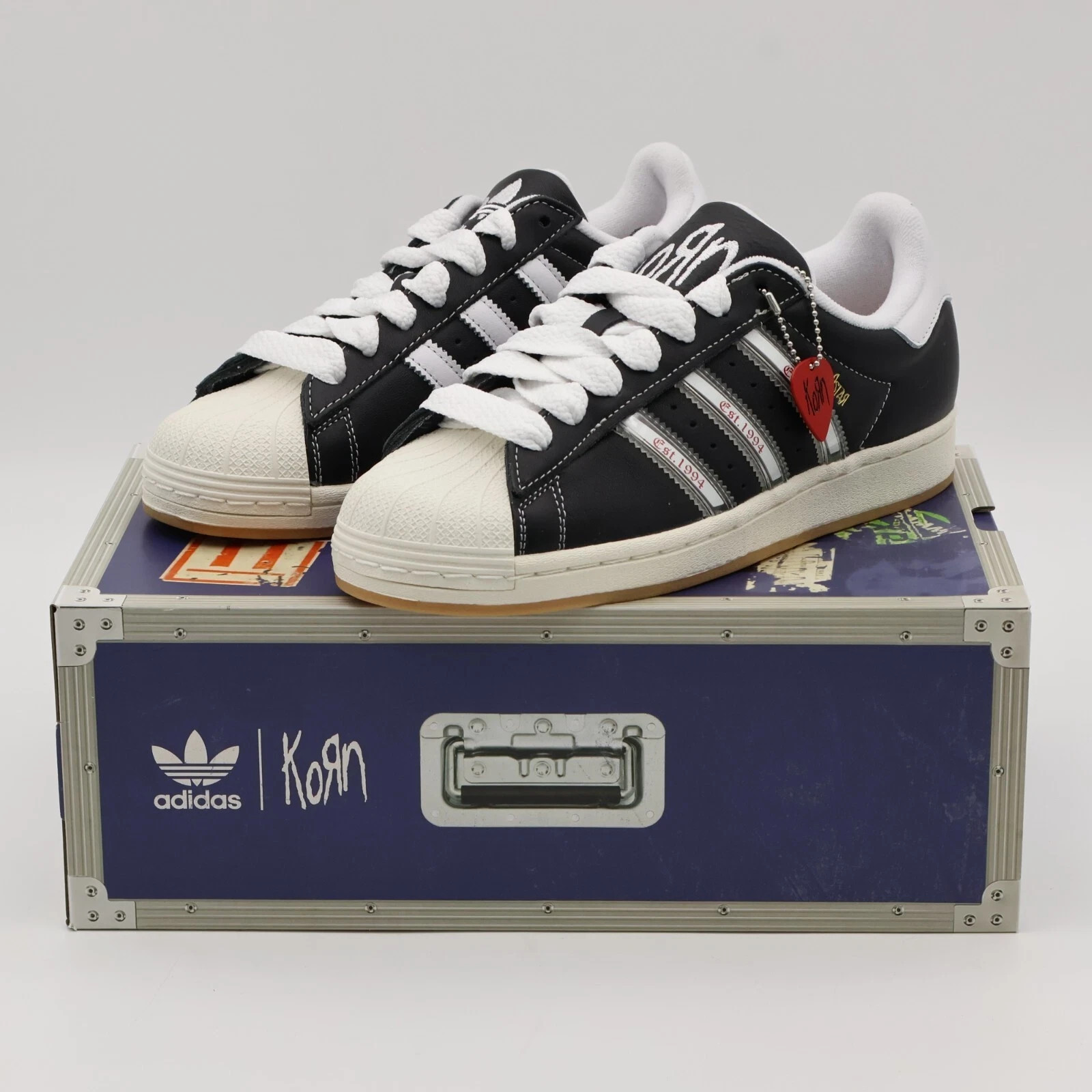 IH1313 Korn Originals Superstar Core Black White Better Scarlet Men's Size US 6-