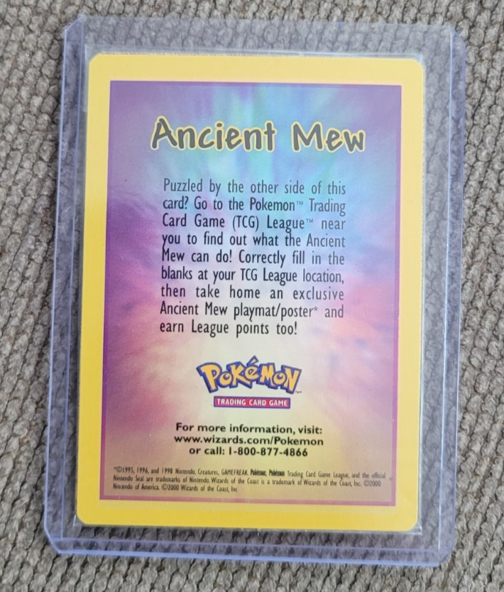 Ancient Mew SEALED Pokemon Unopened 2000 Movie Promo Holo Card - RARE Near Mint