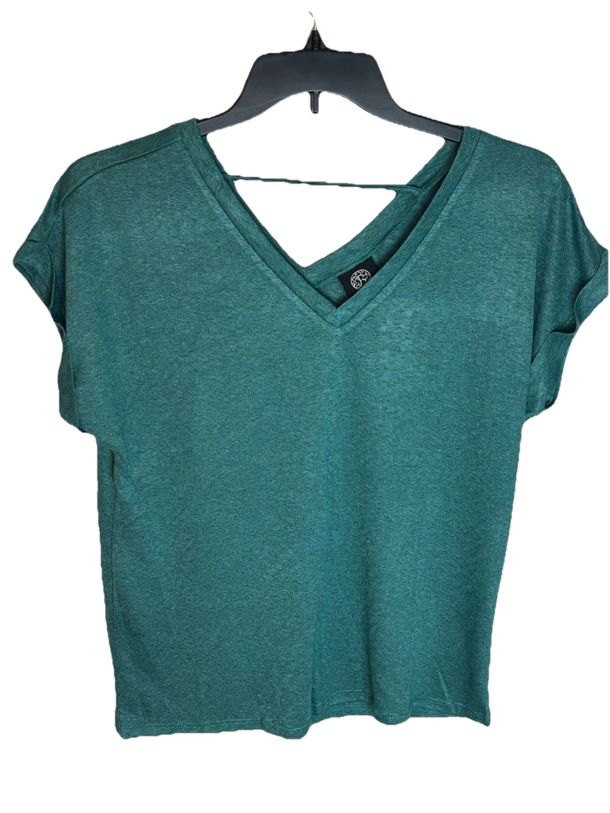 Bobeau Women\'s Davie Strap Detail Knit Top Teal Green Size Medium NWT