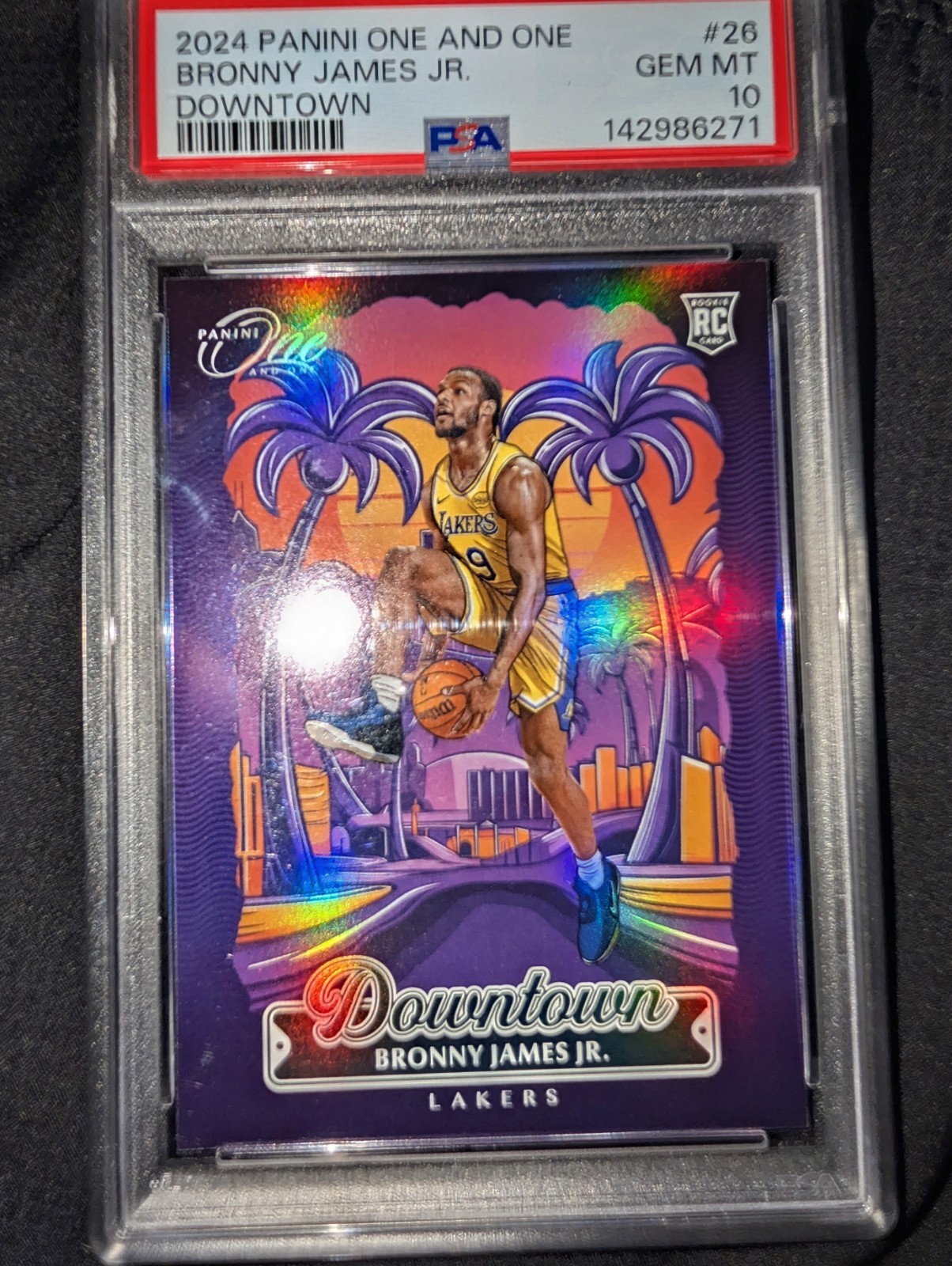2024-25 Panini One and One - Downtown Bronny James #26 (RC) PSA 10 2024-25 Panini One and One - Downtown Bronny James #26 (RC) PSA 10