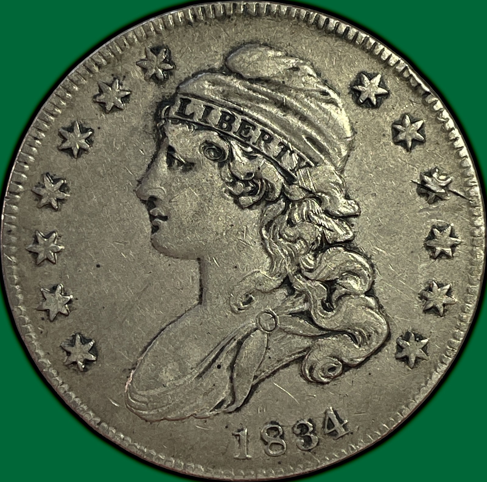 1834 SD, SL Capped Bust Half Dollar Choice Very Fine VF+/XF Coin #48192