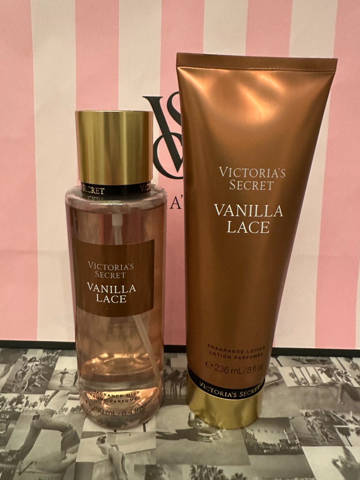 New 2026 Set of  Victoria\'s Secret VANILLA LACE  Body mist Perfume & Lotion 🌸