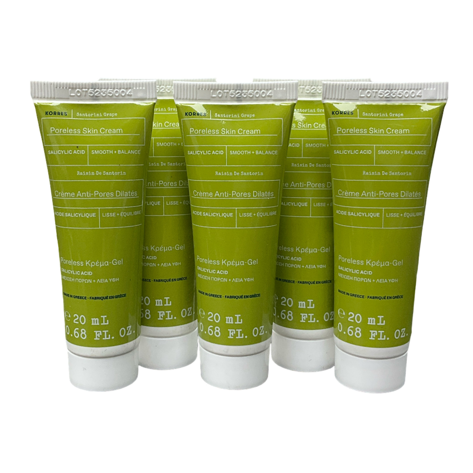 5PC Korres Poreless Skin Cream Santorini Grape 20ml / 0.68oz 5PC Korres Poreless Skin Cream Santorini Grape 20ml / 0.68oz