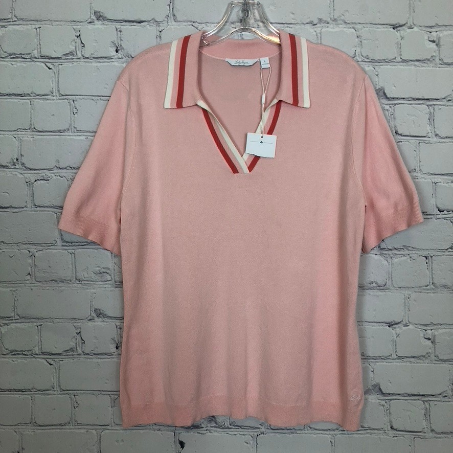 NWT Lady Hagen Pink Knit Polo Size L