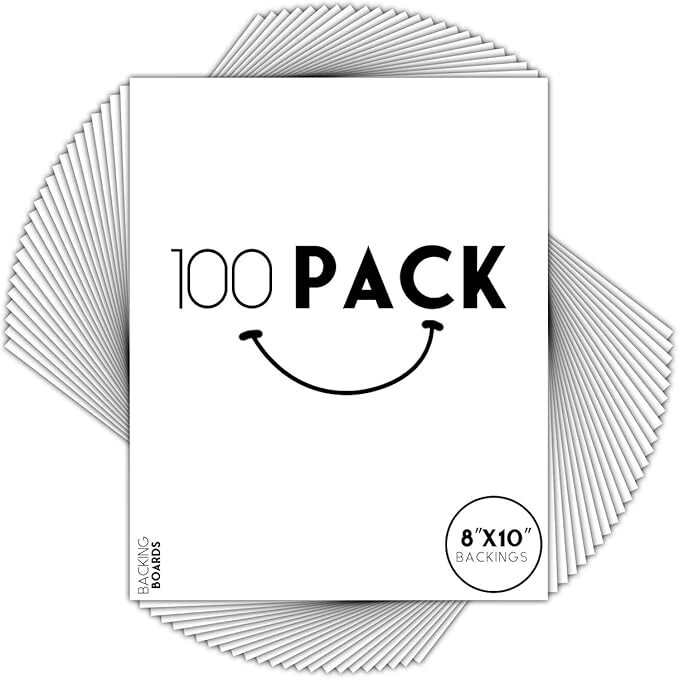 4-Ply 100 Pack 8x10 White Frame Backer Boards Print Backer Sheets Craft
