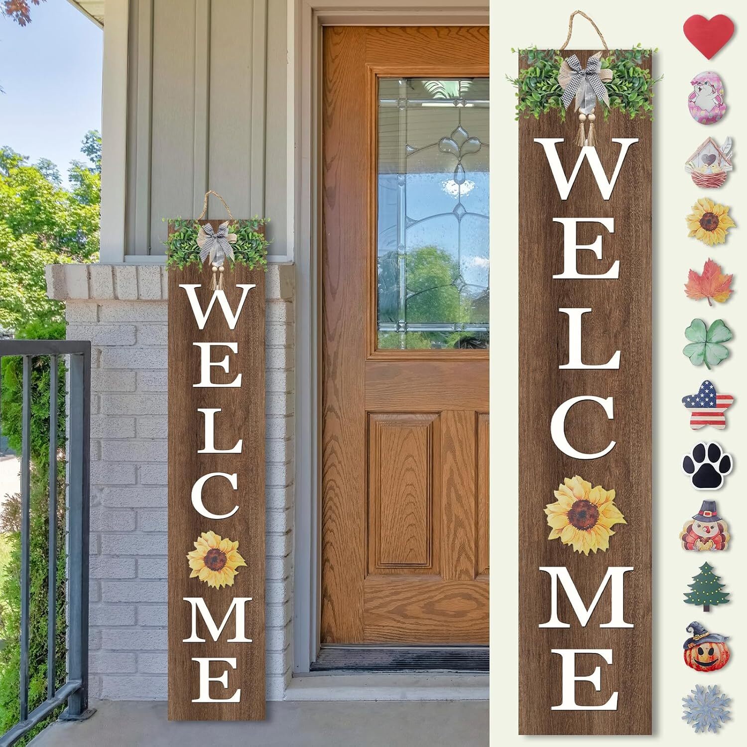 Interchangeable Welcome Sign for Front Porch Standing 47\ Interchangeable Welcome Sign for Front Porch Standing 47\