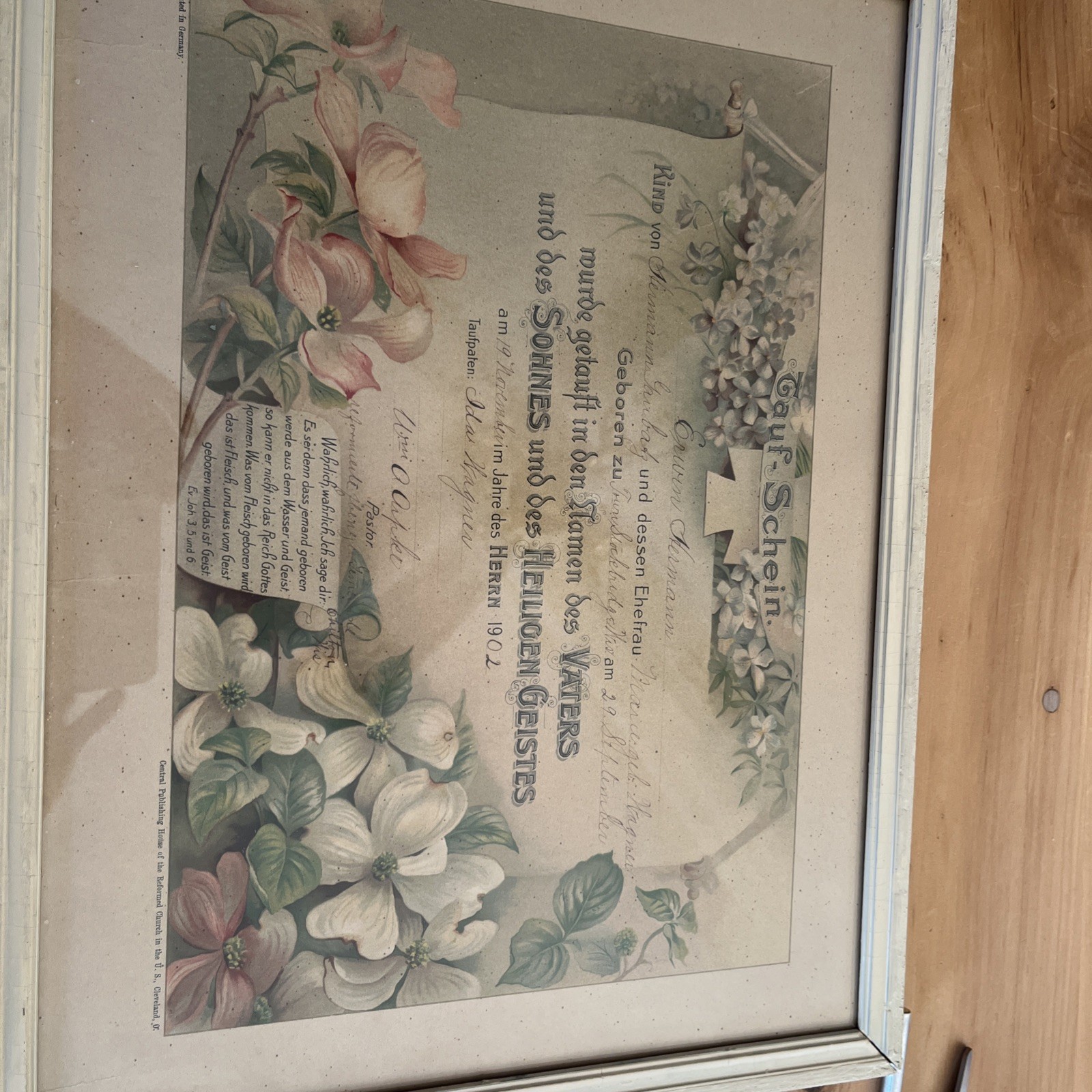 Antique 1902 German Christian Marriage Wedding Certificate OOAK 12x16 Antique 1902 German Christian Marriage Wedding Certificate OOAK 12x16