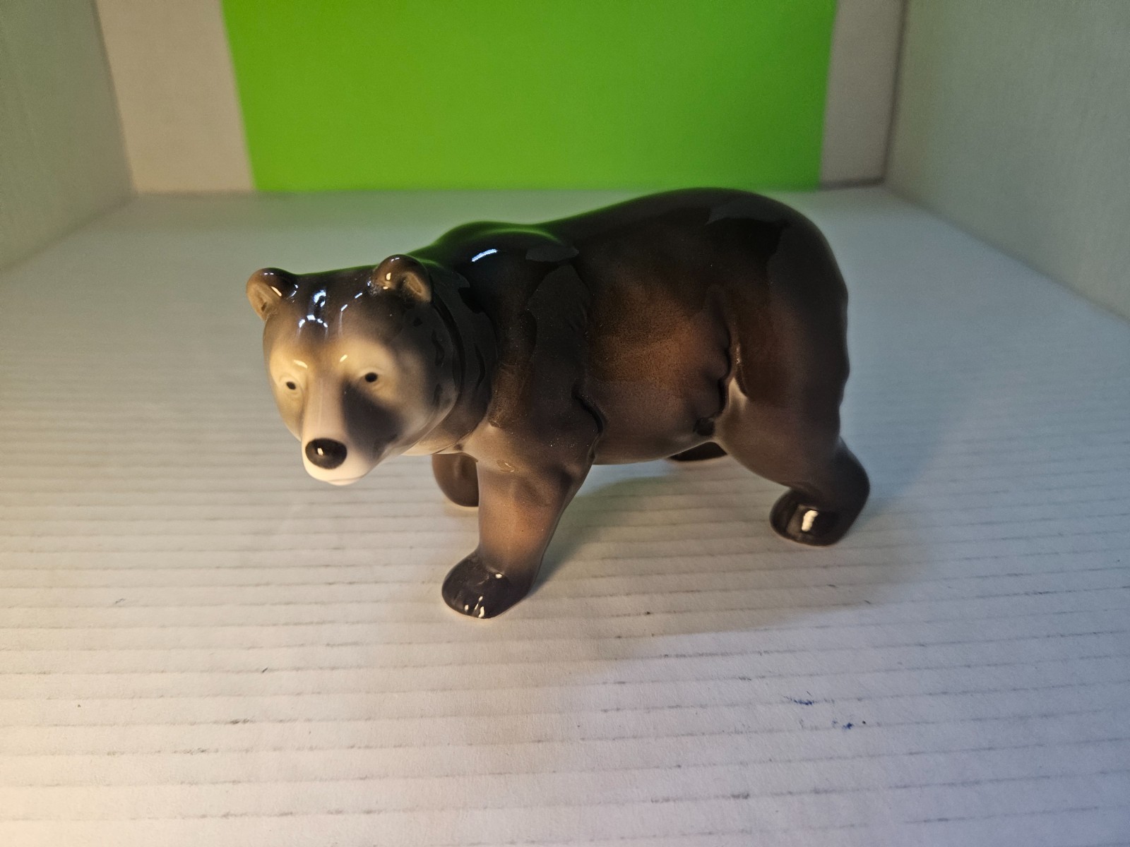 Beautiful Porcelain Brown Bear Figurine EXCELLENT