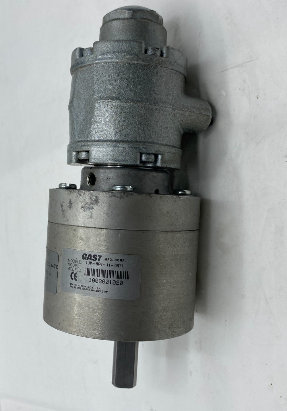 Gast Manufacturing Air Motor With Reduction Drive Model: 1UP-NRV-11-GR11 Gast Manufacturing Air Motor With Reduction Drive Model: 1UP-NRV-11-GR11