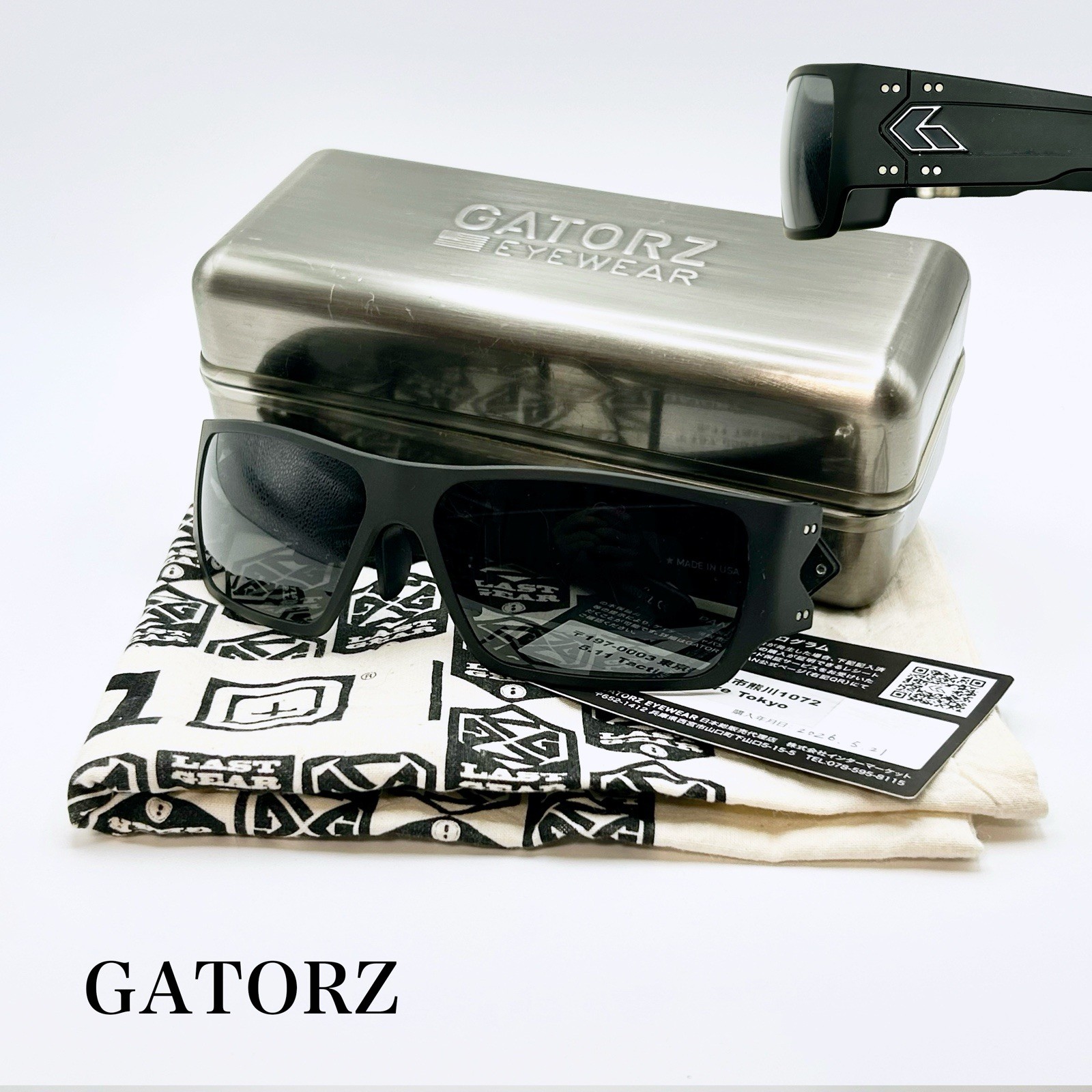 Authentic GATORZ Tactical Aluminum Sunglasses Matte Black Dark Grey USA w/ Case