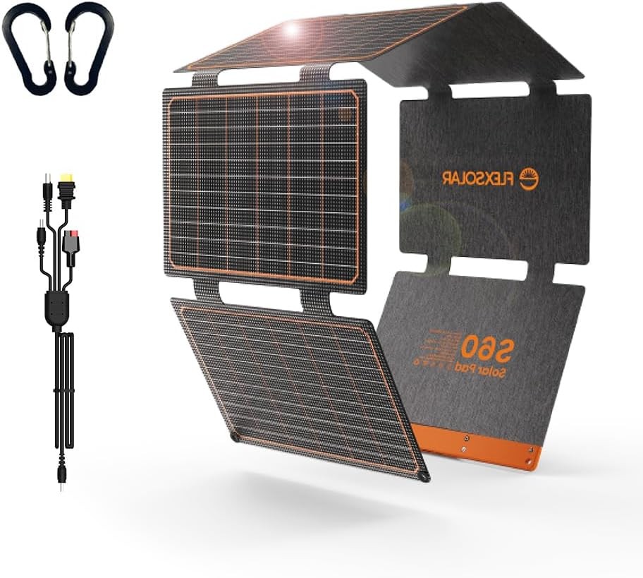 FlexSolar 60W Solar Panel Charger PD3.0 USB-C QC3.0 USB-A Foldable Open Box FlexSolar 60W Solar Panel Charger PD3.0 USB-C QC3.0 USB-A Foldable Open Box