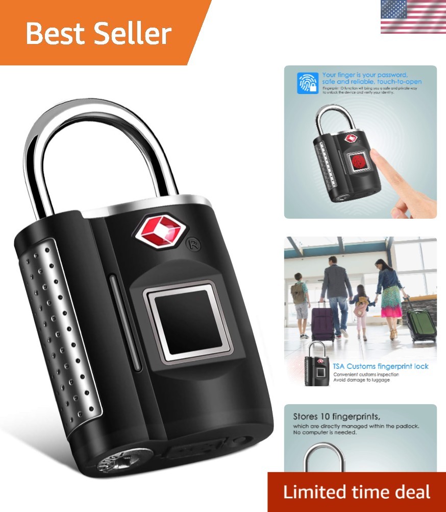 Fingerprint Lock, TSA Approved Smart Digital Locker Lock for Gym, Luggage, Tr...