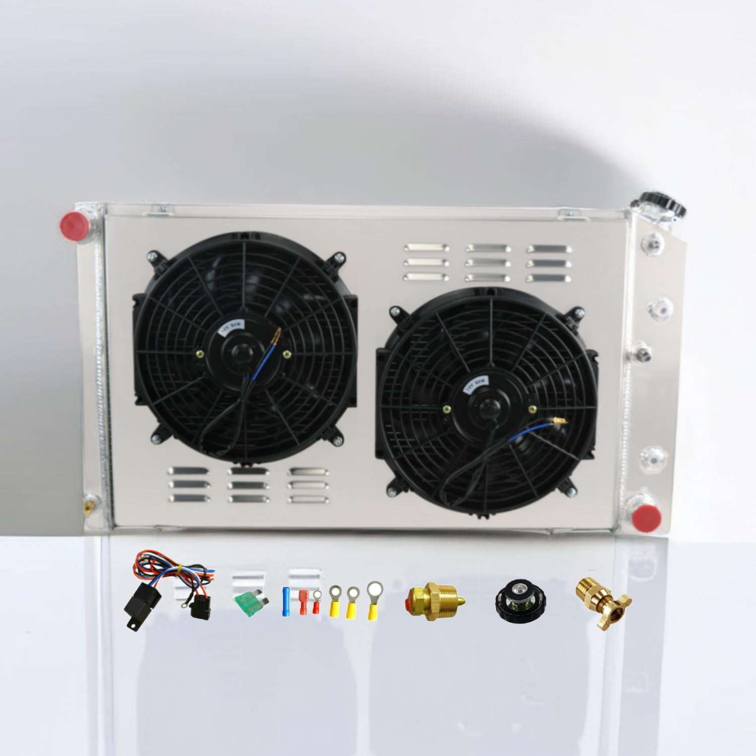 3-Row Alum Rad Shroud Fan 1968-1990 Chevy Caprice Malibu GMC Buick 28\