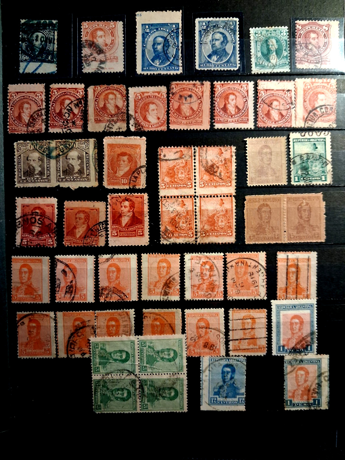 Argentina big  lote of more of 350 stamps with small error to print , centering