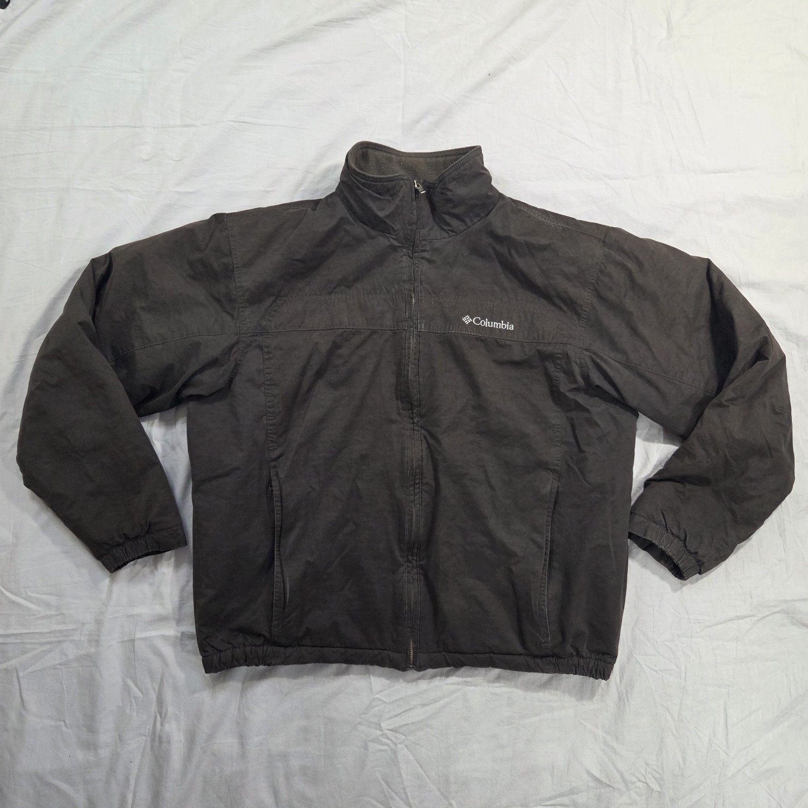 Vtg Columbia Sportswear Fleece Lined Insulated Jacket Brown XM5898-233-L Size L