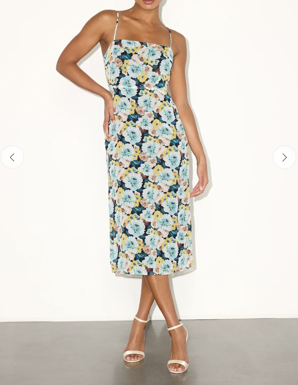NWT Lulus M Sweetest Invite Blue Multi Floral Midi Dress Sleeveless Sold Out NWT Lulus M Sweetest Invite Blue Multi Floral Midi Dress Sleeveless Sold Out