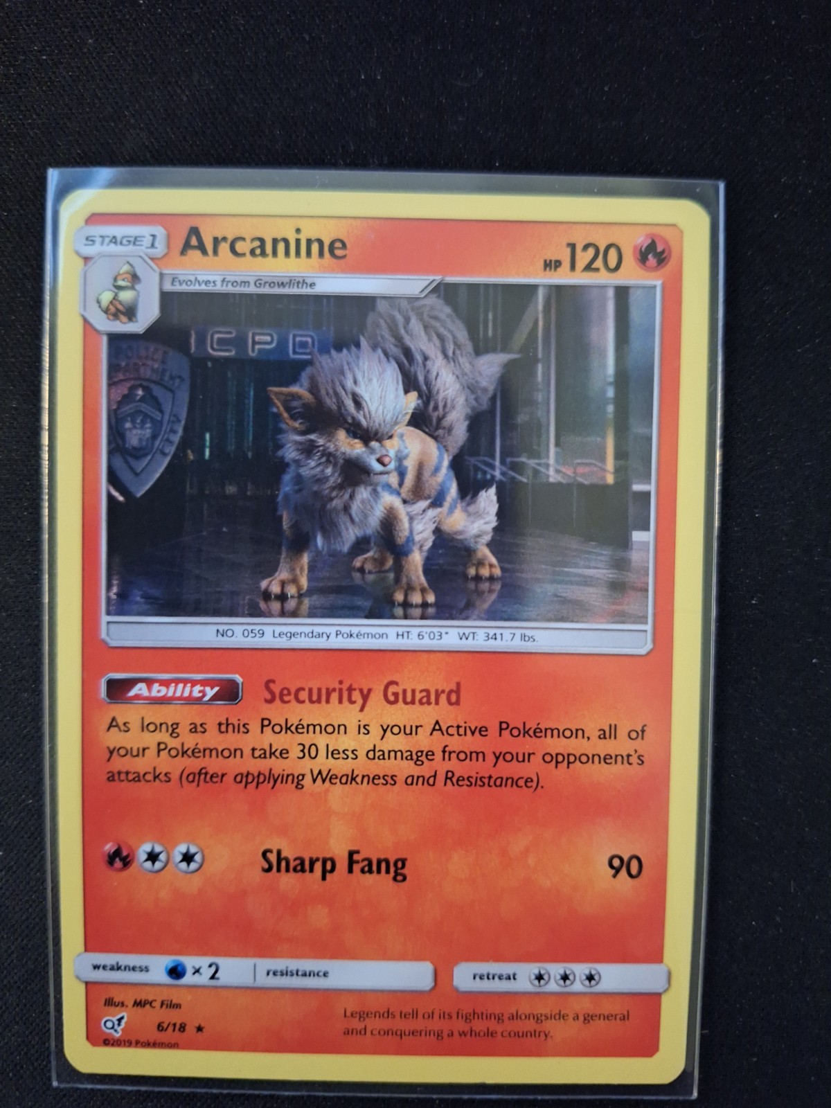 Arcanine 6/18 Detective Pikachu Holo Arcanine 6/18 Detective Pikachu Holo